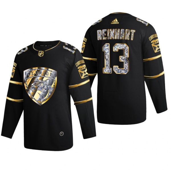Men Florida Panthers Sam Reinhart #13 Diamond Edition 2022 Stanley Cup Playoffs Black Jersey