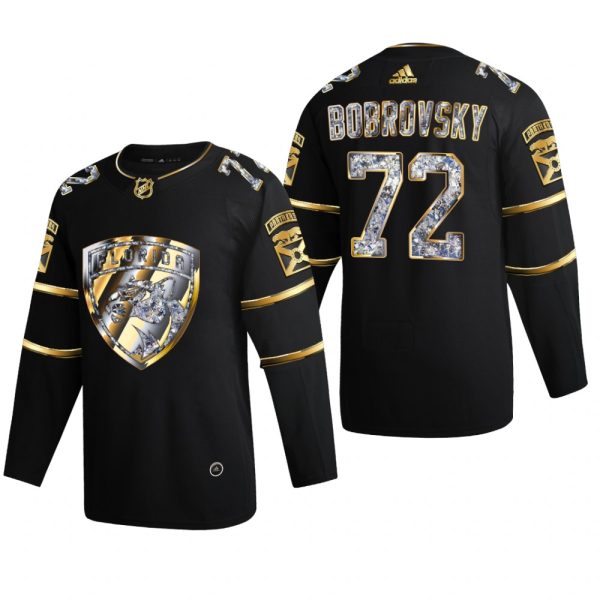 Men Florida Panthers Sergei Bobrovsky #72 Diamond Edition 2022 Stanley Cup Playoffs Black Jersey