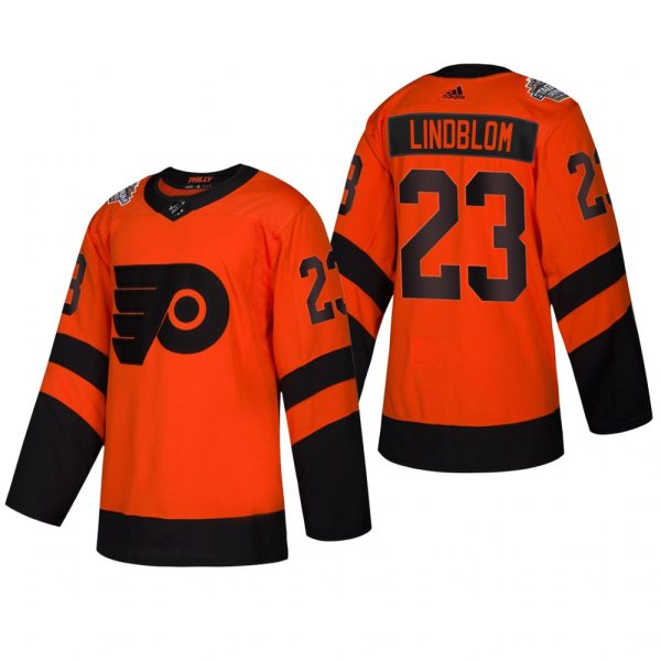 Men Flyers Oskar Lindblom #23 Orange Coors Light 2019 Stadium Series Bad Jersey