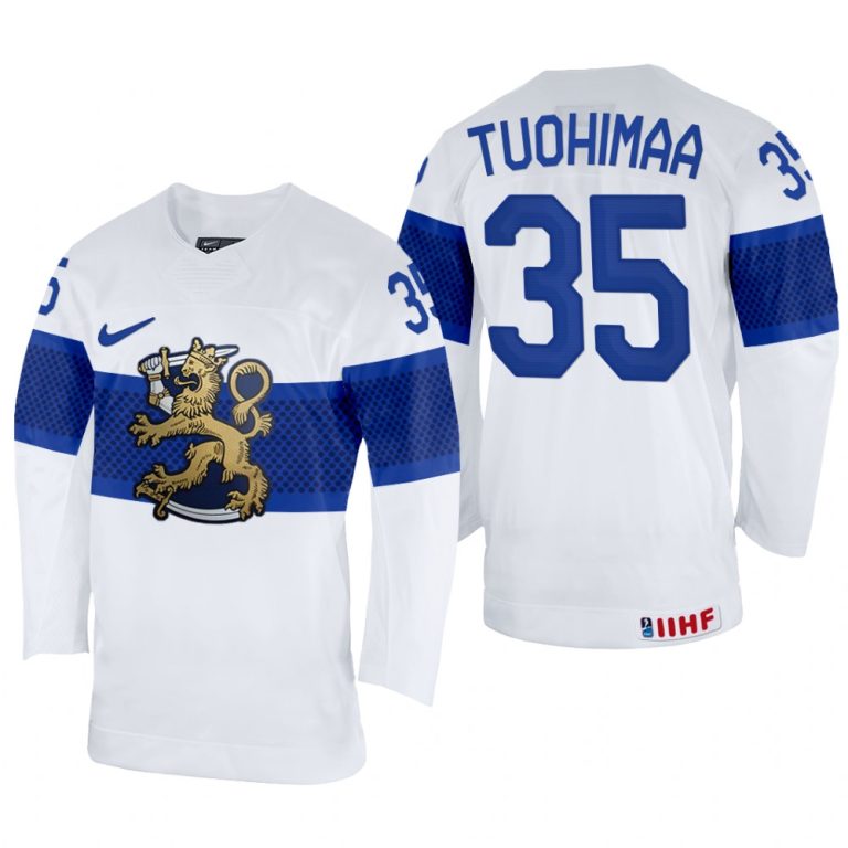 Men Frans Tuohimaa Finland Hockey White Home Jersey 2022 IIHF World Championship