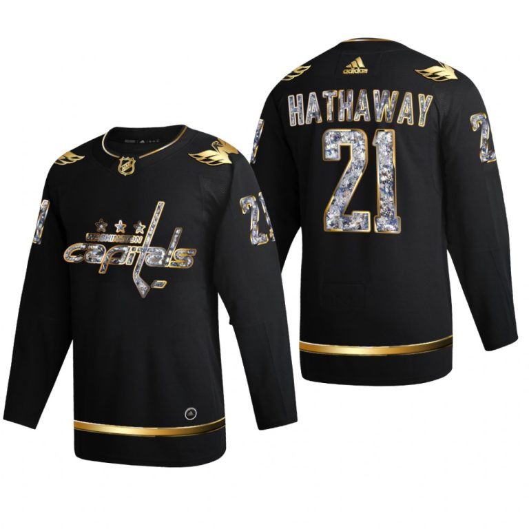 Men Garnet Hathaway #21 Washington Capitals 2022 Stanley Cup Playoffs Black Diamond Edition Jersey