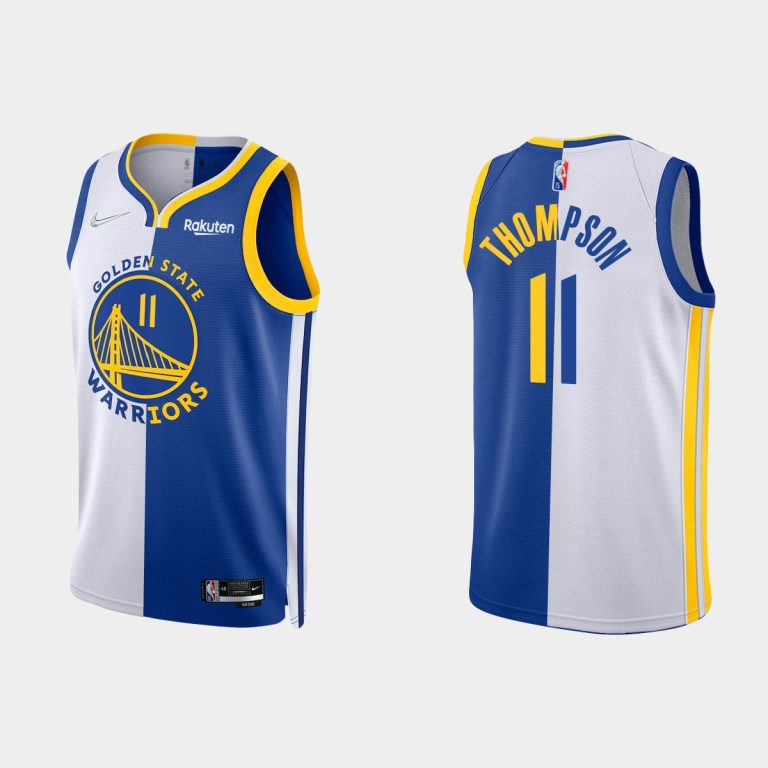 Men Golden State Warriors NBA 75th #11 Klay Thompson Split Edition Red White Jersey