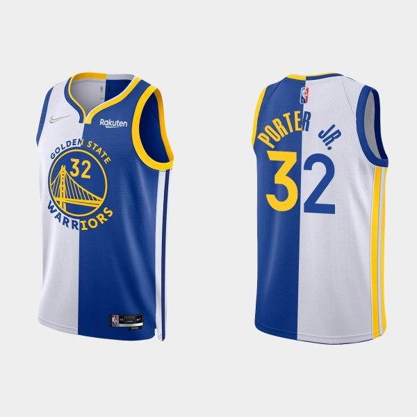 Men Golden State Warriors NBA 75th #32 Otto Porter Jr. Split Edition Red White Jersey