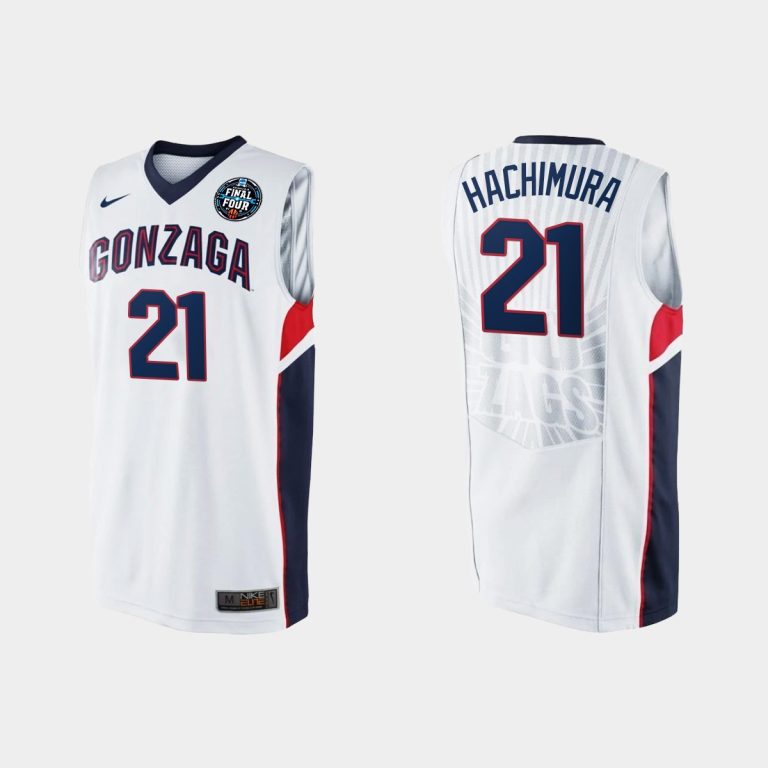 Men Gonzaga Bulldogs NCAA Basketball 21 #Rui Hachimura White March Madness Final Four Jersey