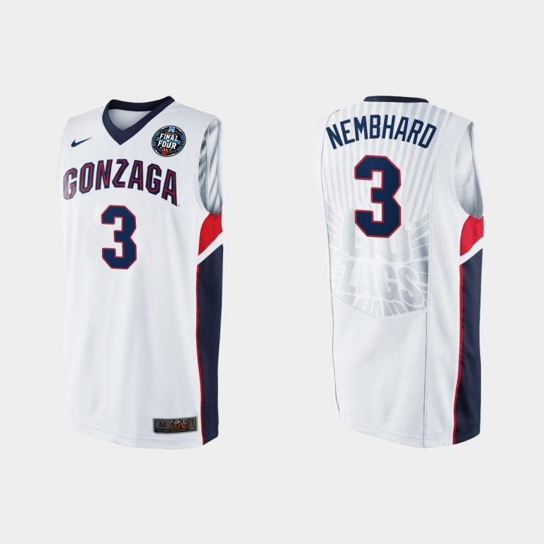 Men Gonzaga Bulldogs NCAA Basketball 3 #Andrew Nembhard White March Madness Final Four Jersey