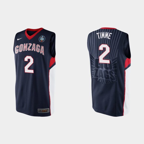 Men Gonzaga Bulldogs NCAA Basketball No. 2 Drew Timme Black March Madness Final Four Retro Jersey