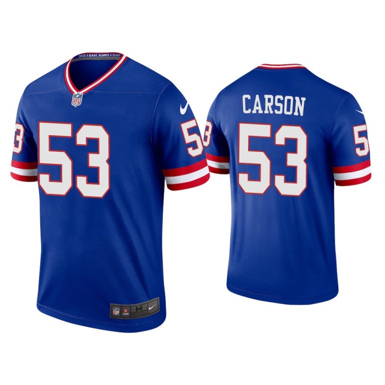 Men Harry Carson New York Giants Royal Classic Legend Jersey