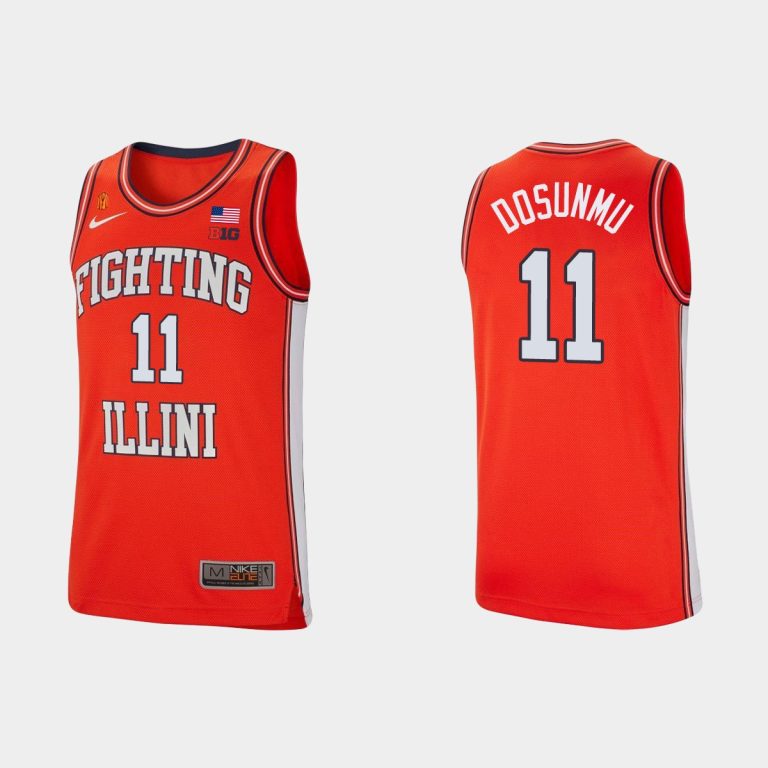 Men Illinois Fighting Illini #11 Ayo Dosunmu Orange College Basketball Retro Jersey