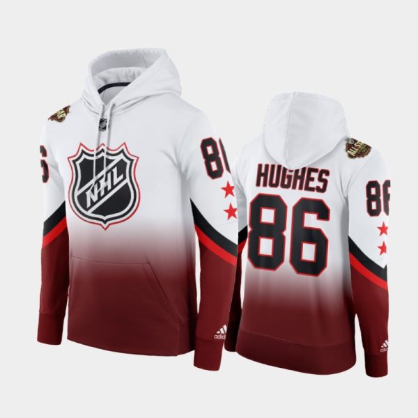 Men Jack Hughes New Jersey Devils 2022 NHL All-Star Red Color Crash Hoodie #86