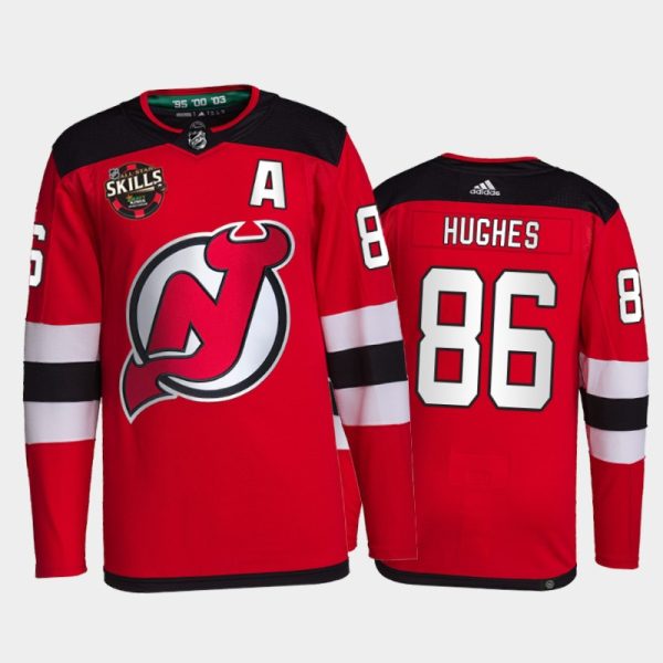 Men Jack Hughes New Jersey Devils 2022 NHL All-Star Skills Jersey Red #86 Competition Patch Uniform