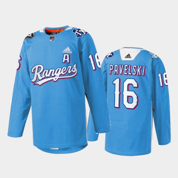 Men Joe Pavelski Dallas Stars Texas Rangers Night 2022 Jersey Blue #16 Warmup