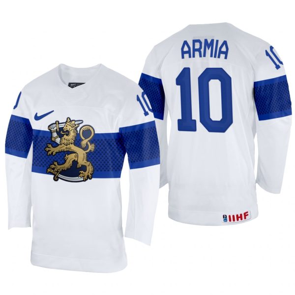 Men Joel Armia Finland Hockey White Home Jersey 2022 IIHF World Championship