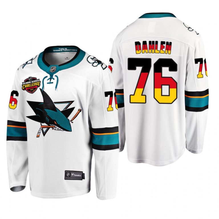 Men Jonathan Dahlen #76 San Jose Sharks 2022 NHL Global Series White Germany Challenge Jersey