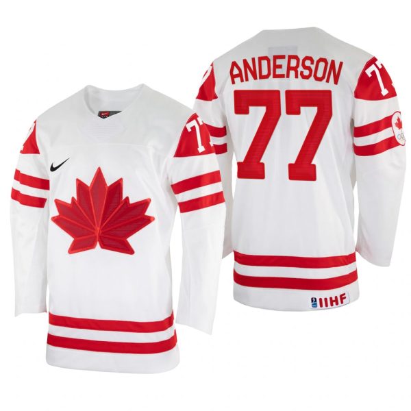 Men Josh Anderson Canada Hockey White Home Jersey 2022 IIHF World Championship