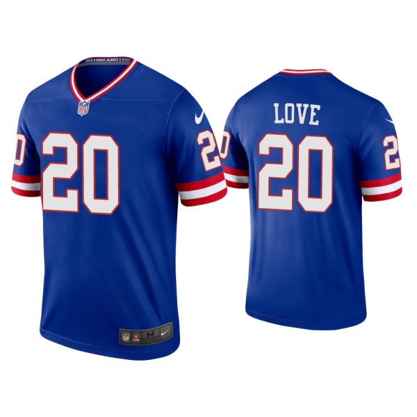 Men Julian Love New York Giants Royal Classic Legend Jersey