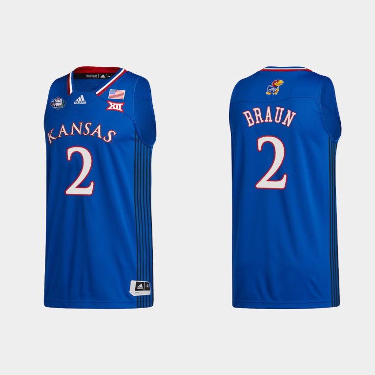 Men Kansas Jayhawks Christian Braun #2 2022 NCAA Final Four Royal Jersey