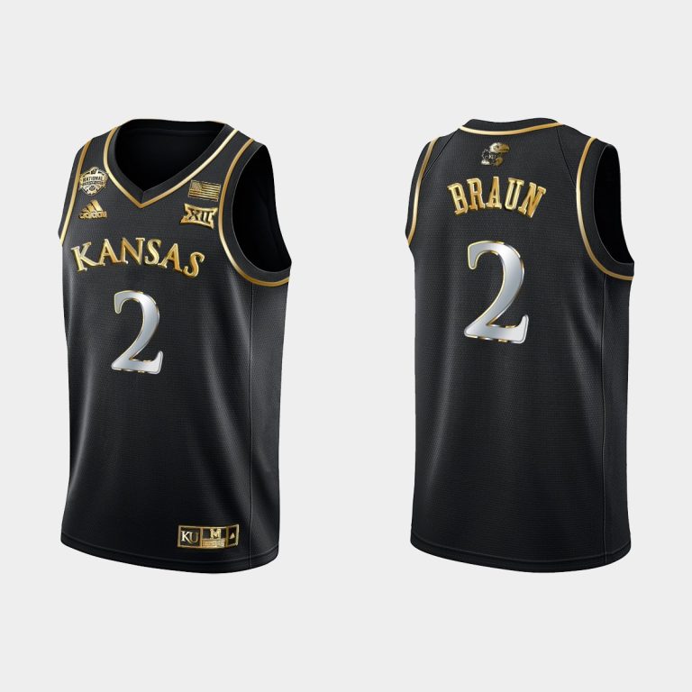 Men Kansas Jayhawks Christian Braun #2 2022 National Champions Black Jersey