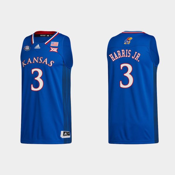 Men Kansas Jayhawks Dajuan Harris Jr. #3 2022 NCAA Final Four Royal Jersey