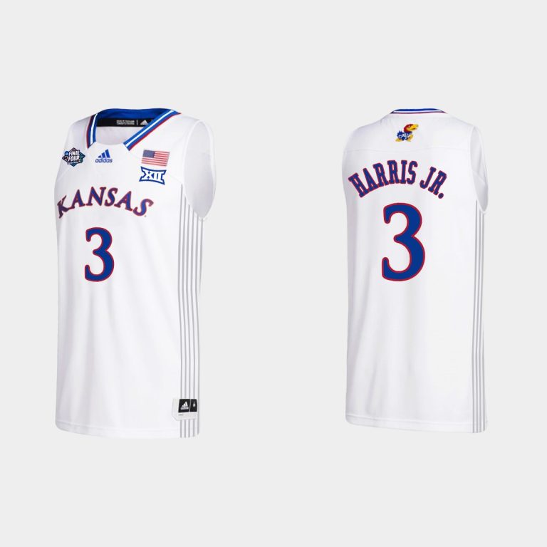 Men Kansas Jayhawks Dajuan Harris Jr. #3 2022 NCAA Final Four White Jersey