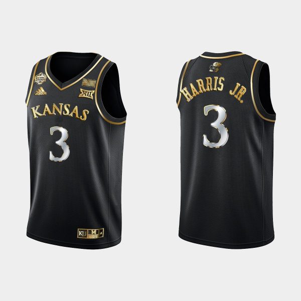 Men Kansas Jayhawks Dajuan Harris Jr. #3 2022 National Champions Black Jersey