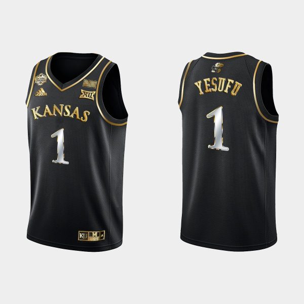 Men Kansas Jayhawks Joseph Yesufu #1 2022 National Champions Black Jersey