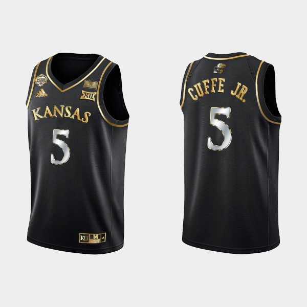 Men Kansas Jayhawks Kyle Cuffe Jr. #5 2022 National Champions Black Jersey