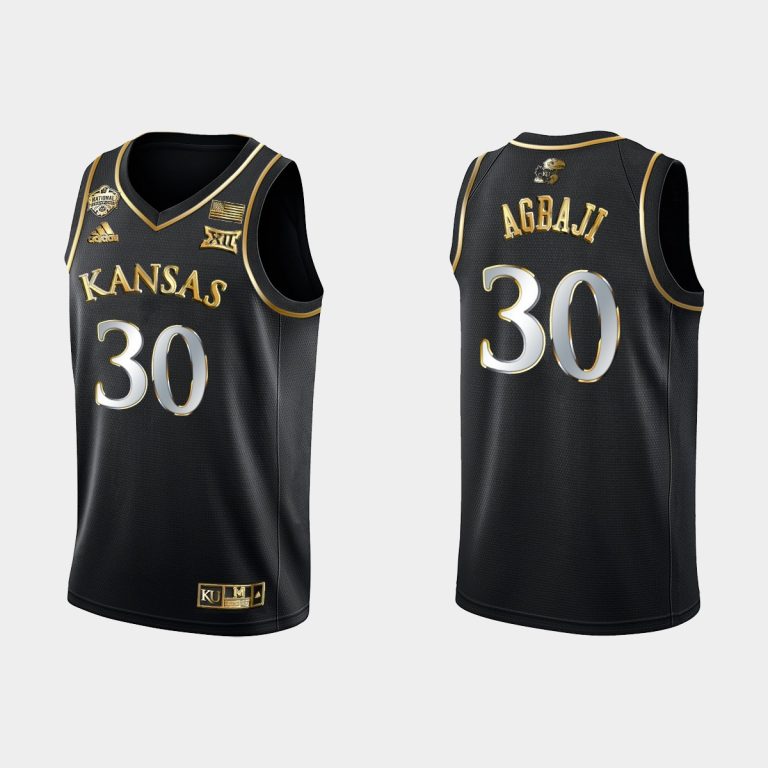 Men Kansas Jayhawks Ochai Agbaji #30 2022 National Champions Black Jersey