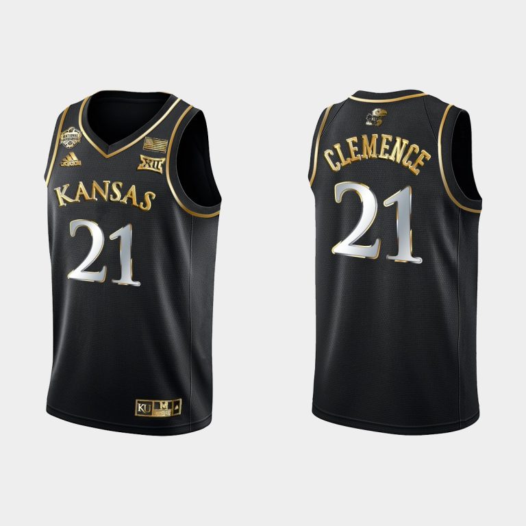 Men Kansas Jayhawks Zach Clemence #21 2022 National Champions Black Jersey