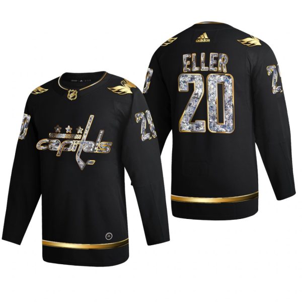 Men Lars Eller #20 Washington Capitals 2022 Stanley Cup Playoffs Black Diamond Edition Jersey