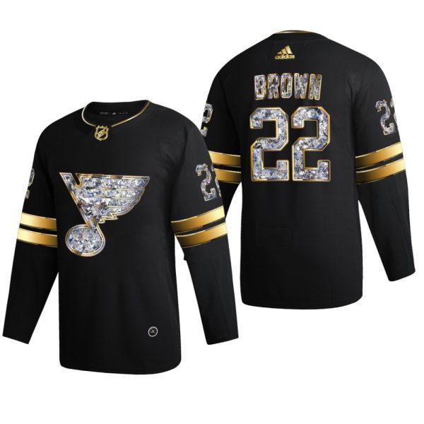 Men Logan Brown St. Louis Blues 2022 Stanley Cup Playoffs Black Diamond Edition Jersey