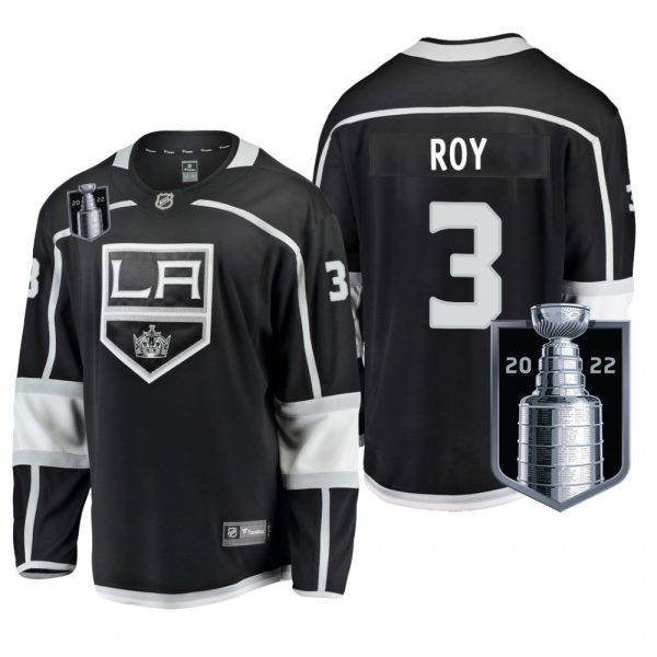 Men Los Angeles Kings #3 Matt Roy Black 2022 Stanley Cup Playoffs Home Jersey