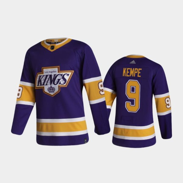 Men Los Angeles Kings Adrian Kempe #9 Reverse Retro Purple 2020-21 Jersey