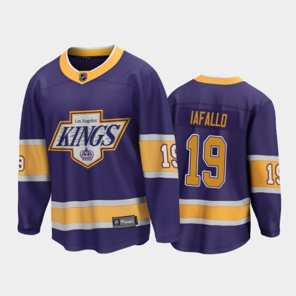 Men Los Angeles Kings Alex Iafallo #19 Reverse Retro Purple 2020-21 Breakaway Player Jersey