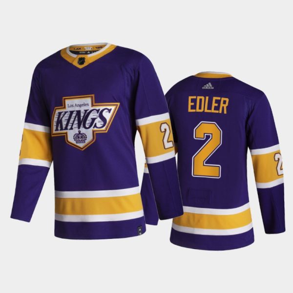 Men Los Angeles Kings Alexander Edler #2 2021 Reverse Retro Purple Special Edition Jersey