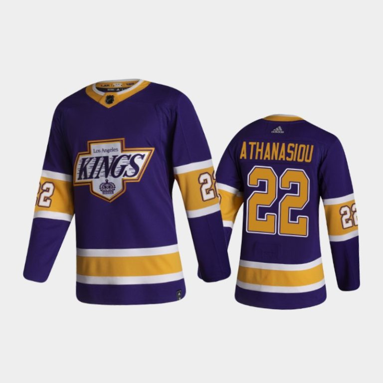 Men Los Angeles Kings Andreas Athanasiou #22 Reverse Retro 2020-21 Purple Special Edition Pro Jersey