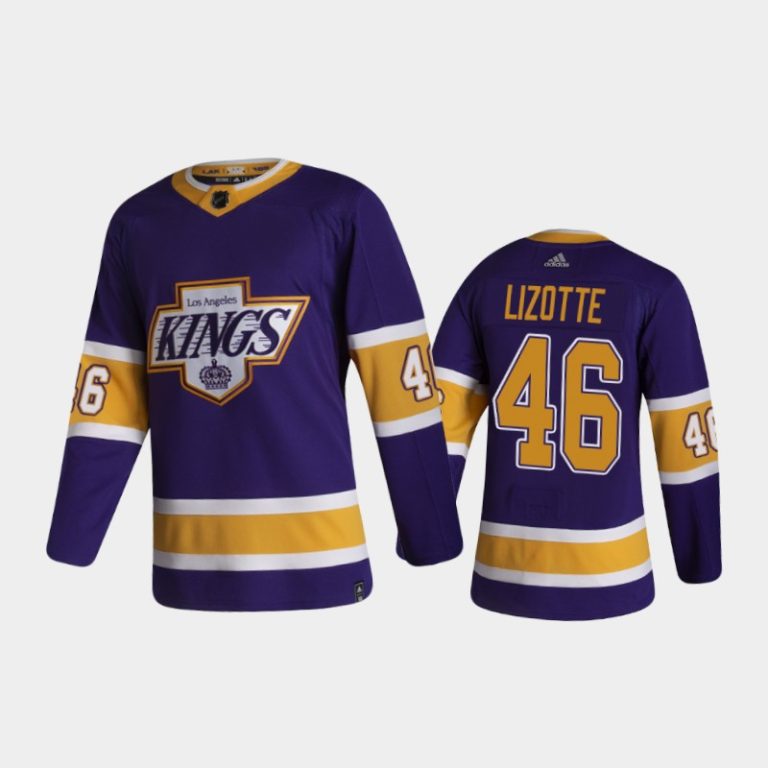 Men Los Angeles Kings Blake Lizotte #46 Reverse Retro Purple 2020-21 Jersey