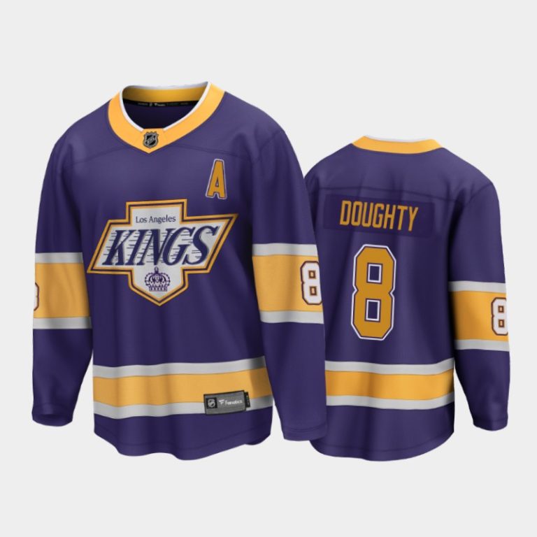 Men Los Angeles Kings Drew Doughty #8 Reverse Retro Purple 2020-21 Breakaway Player Jersey