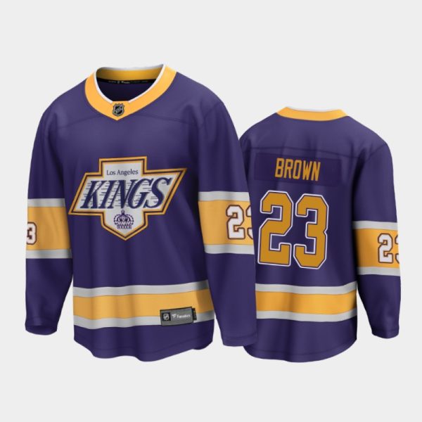 Men Los Angeles Kings Dustin Brown #23 Reverse Retro Purple 2020-21 Breakaway Player Jersey