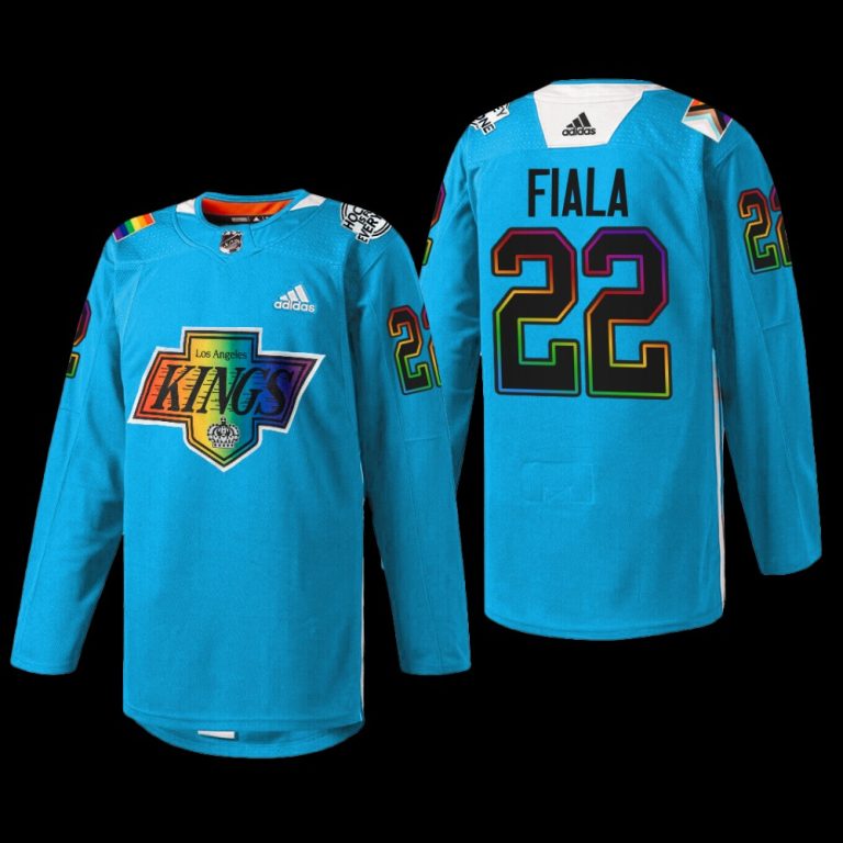 Men Los Angeles Kings Kevin Fiala #22 LGBT Pride Jersey Blue Warmup