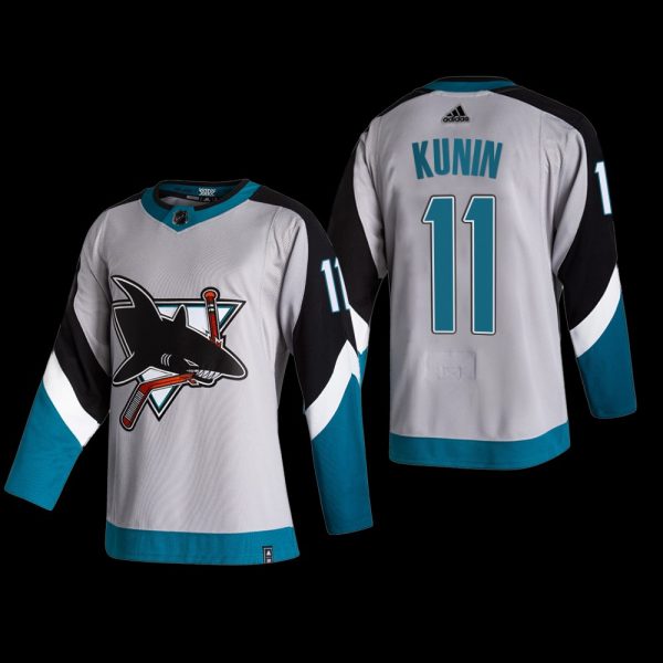 Men Luke Kunin #11 San Jose Sharks Reverse Retro Grey Breakaway Player Jersey