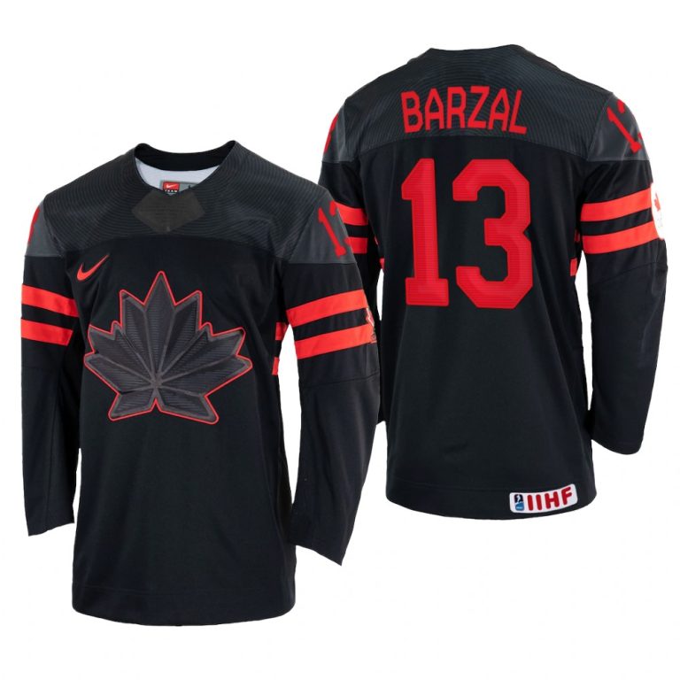 Men Mathew Barzal Canada Hockey Black Replica Jersey 2022 IIHF World Championship