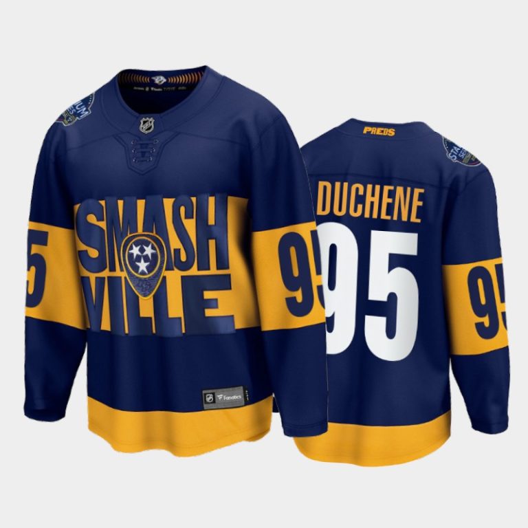 Men Matt Duchene Nashville Predators 2022 Stadium Series Navy Jersey