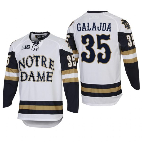 Men Matt Galajda #35 Notre Dame Fighting Irish 2022 College Hockey White Jersey
