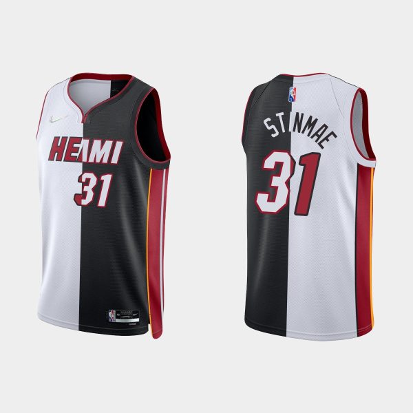 Men Miami Heat #31 Max Strus Split Edition NBA 75th Black White Jersey