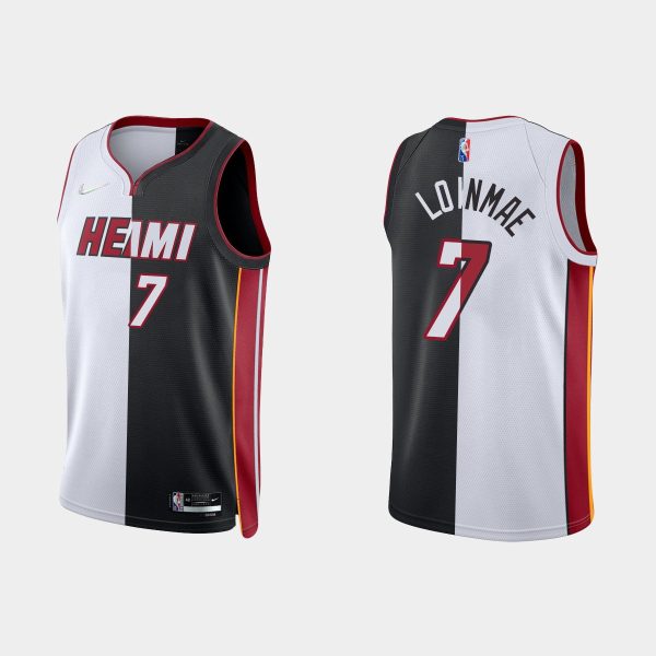 Men Miami Heat #7 Kyle Lowry Split Edition NBA 75th Black White Jersey