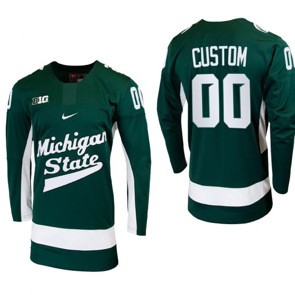 Men Michigan State Spartans Custom #00 College Hockey Green Jersey 2022