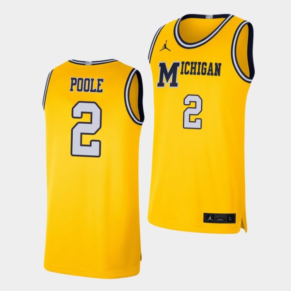 Men Michigan Wolverines Michigan Wolverines Jordan Poole #2 Maize 2019-20 Retro Limited College Basketball Jordan Brand Jersey