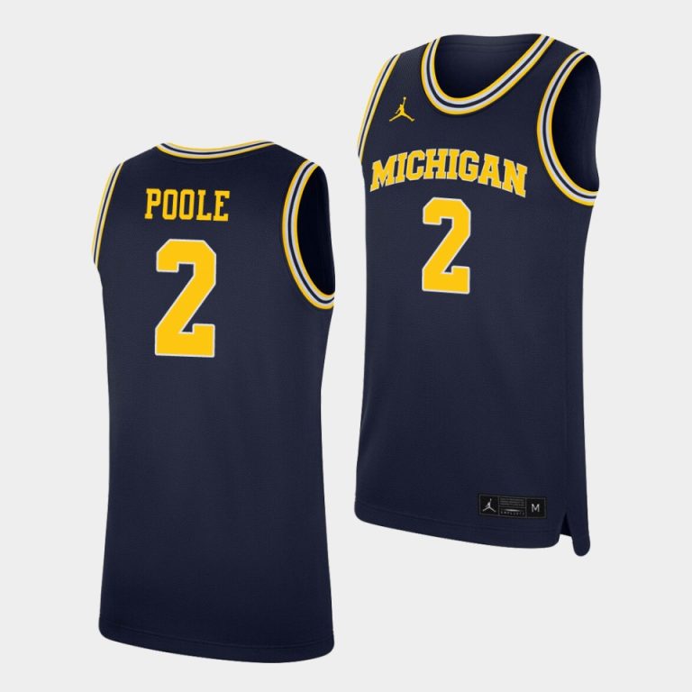 Men Michigan Wolverines Michigan Wolverines Jordan Poole #2 Navy Replica College Basketball Jordan Brand Jersey