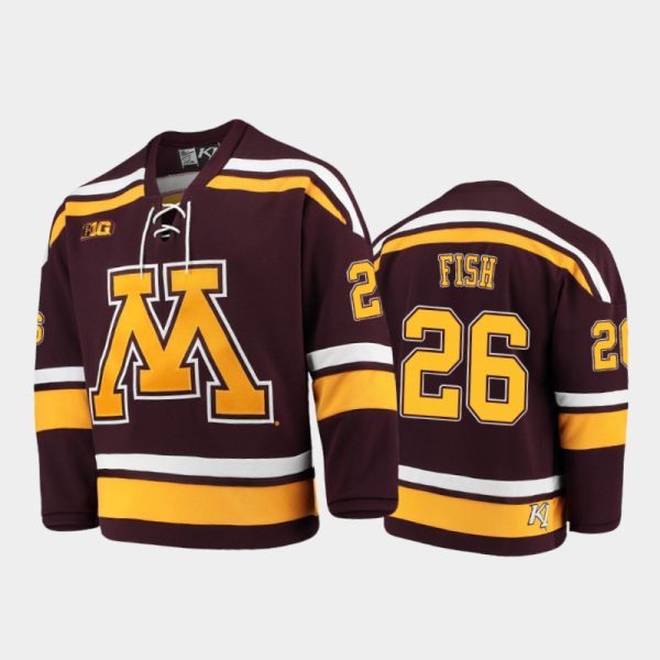 Men Minnesota Golden Gophers Carl Fish #26 2021 B1G Tournament Championship Maroon Replica Jersey