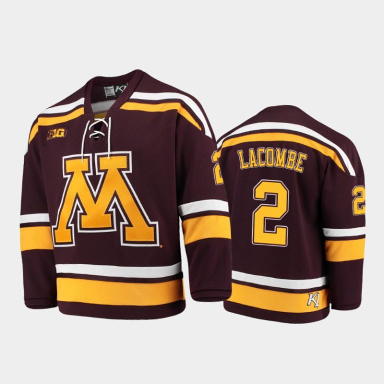 Men Minnesota Golden Gophers Jackson LaCombe #2 2021 B1G Tournament Championship Maroon Replica Jersey